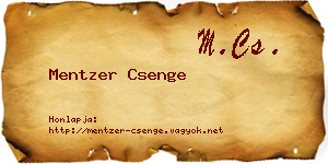 Mentzer Csenge névjegykártya